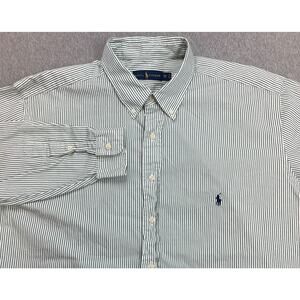 Ralph Lauren Shirt Mens 2XLT Striped 100% Cotton Long Sleeve Button Down